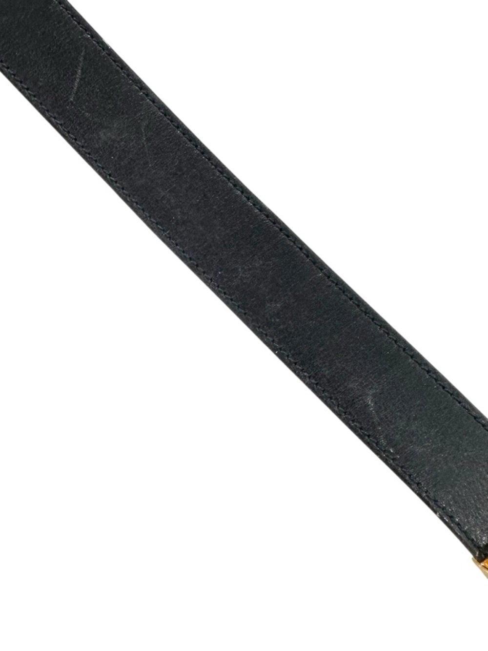 Gucci Black Leather & Silver Gold Engraved GG Belt - Picture 14 of 14